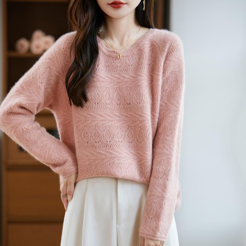 Women's cashmere sweater Qinghe cashmere 30% cashmere 70% wool autumn and winter pullover warm and fashionable