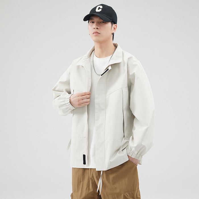 

Мужская модная повседневная куртка с воротником-стойкой Весна/Осень 2024 M легкие хаки