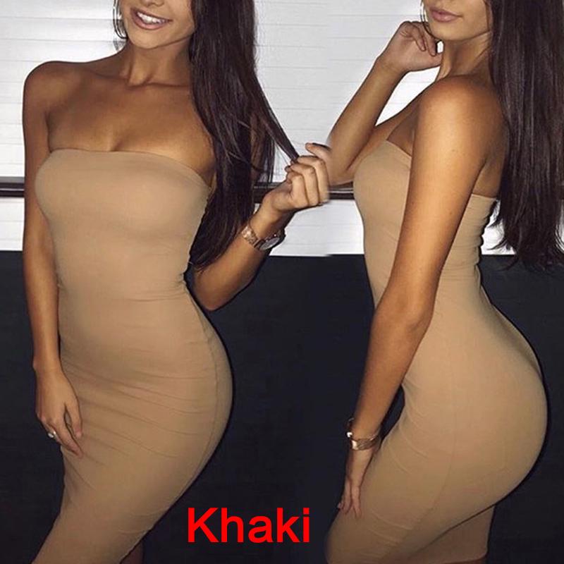 Women Sleeveless Off Shoulder Strapless Bodycon Long Maxi Evening Party Dress