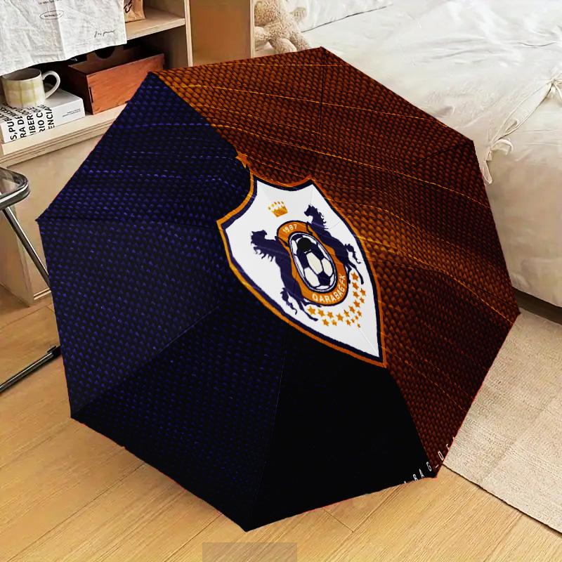 Dynamic Qarabag Crest Design Automatic Folding Umbrella - 8-Rib Travel Umbrella with Auto Open/Close & Portable Gifts for Holidays or Birthdays