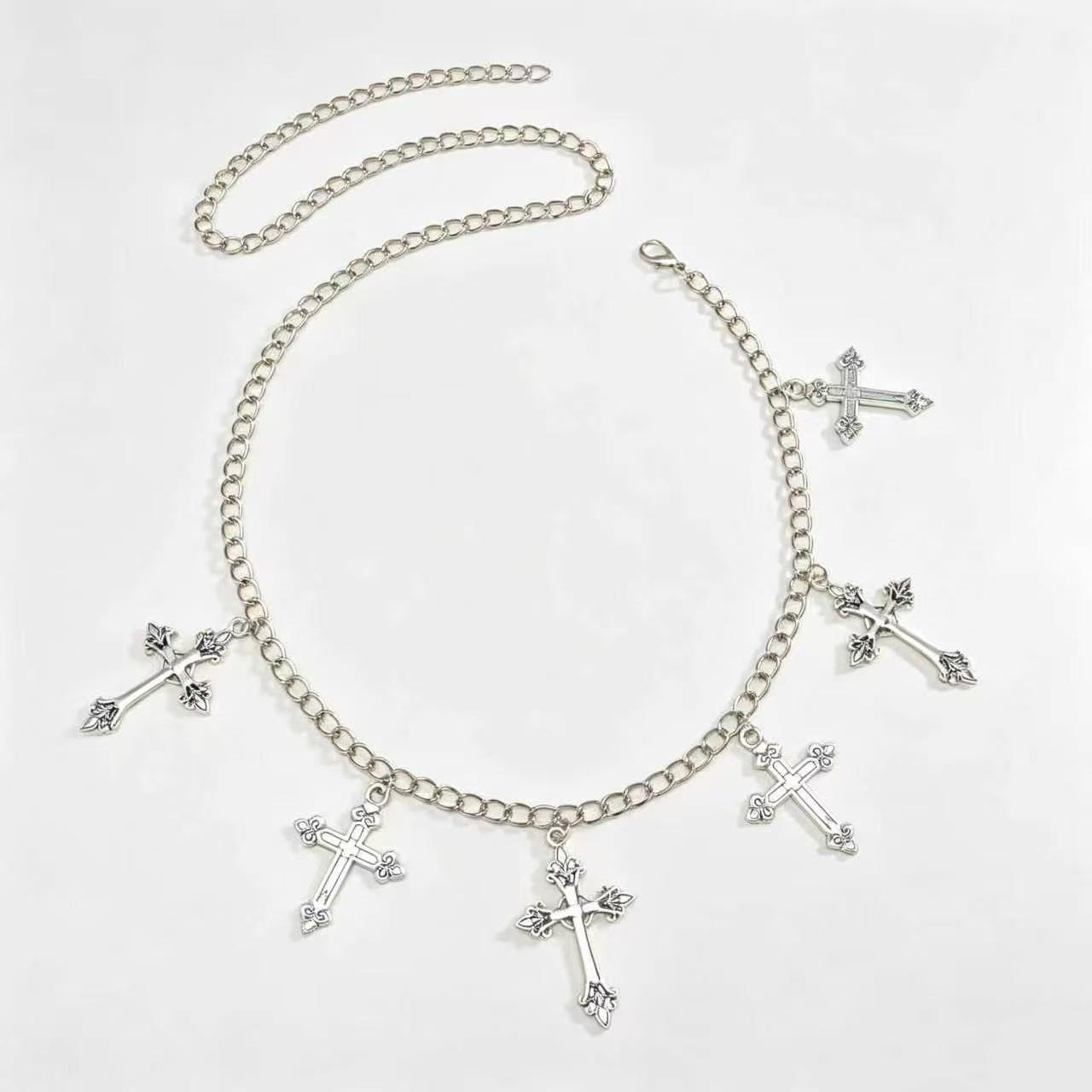 European Retro Cross Waist Chain - Trendy Punk Style Metal Accessories for Skirts