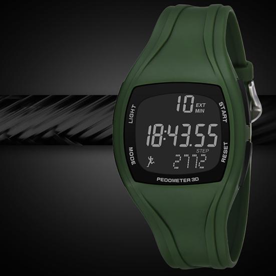 3D Pedometer Alarm Chronograph Multifunction Men Digital Wrist Watch Waterproof