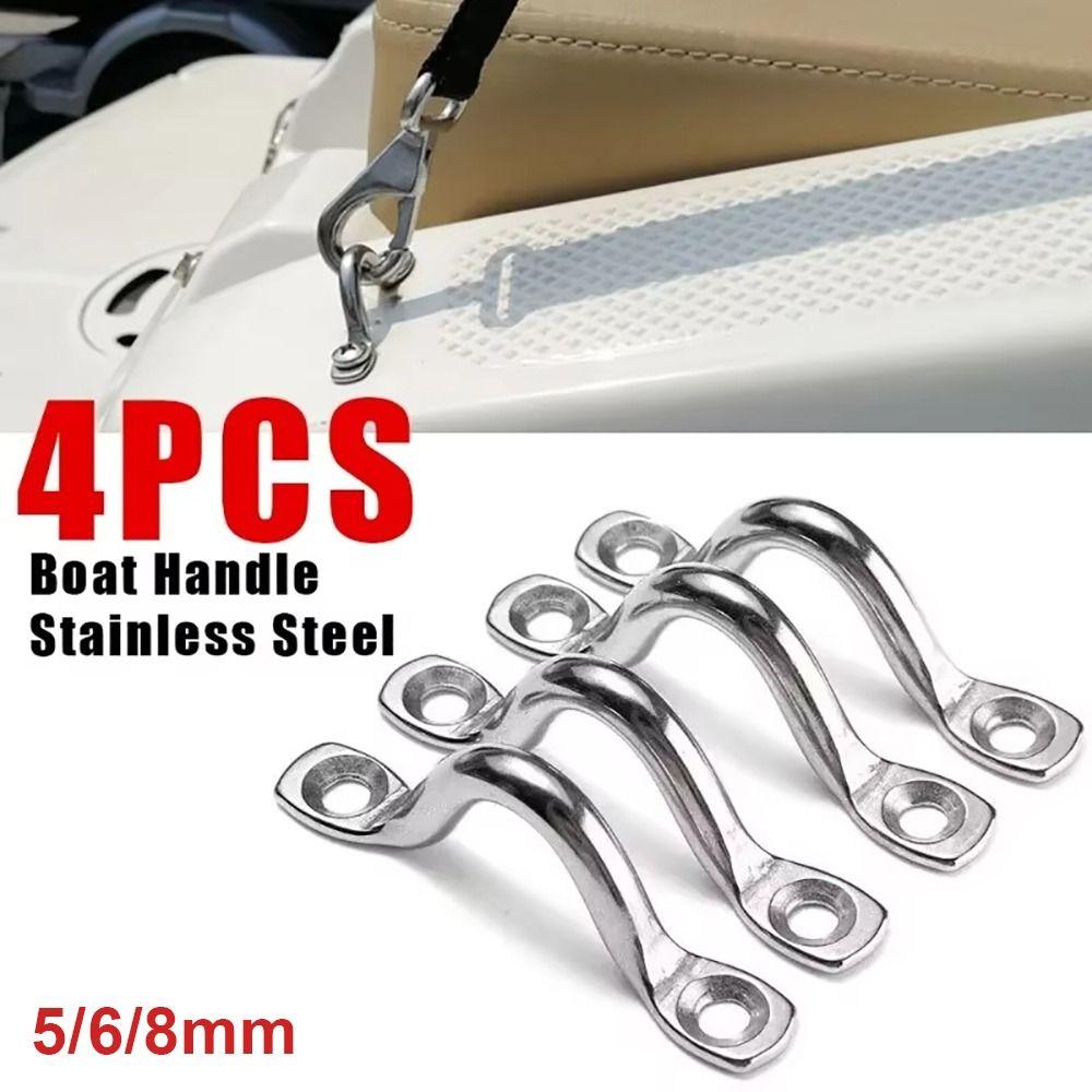 4Pcs 5/6/8mm Wire Eye Straps 316 Stainless Steel Deck Loop Canopy Engines Accessories
