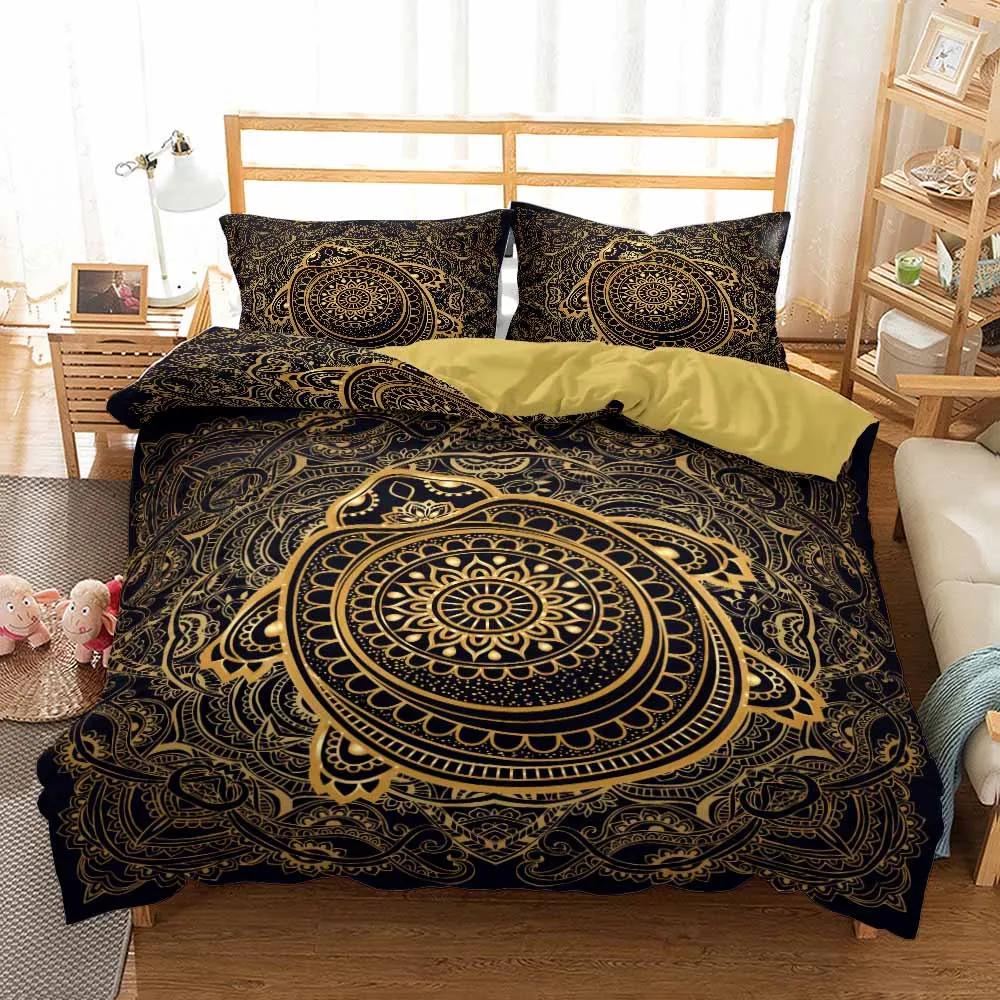 3D Printed Sea Turtles Bedding Set Single Adults Duvet Cover Sets Cute Queen King Bedroom Bed Covers Bedclothes Marine Organism