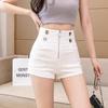 Women's High Waist Black Zipper Shorts - Autumn 2024 Fashion, Elastic Slimming A-line Booty Design, Casual Outerwear.