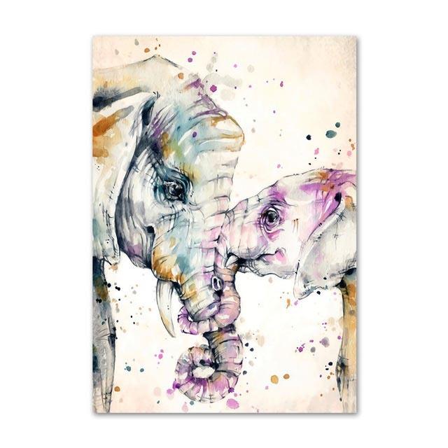 Canvas Pictures Home Decor Painting Wall Art Rabbit Fox Flamingo Prints Creative Watercolor Nordic Poster Modular Living Room No Frame