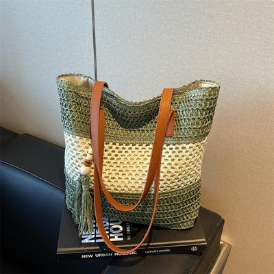 Torba Tote Duża pojemność Torba na jedno ramię na wiosnę i lato Teksturowana tkana torba do dojazdów