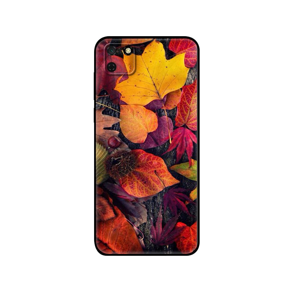 

Черный чехол из ТПУ для Huawei Y9S Y6S Y8S Y5P Y7P Y8P, чехол для Huawei Y5 lite Prime 2018 Y6 2019, чехол с падающими осенними листьями huawei Y7P