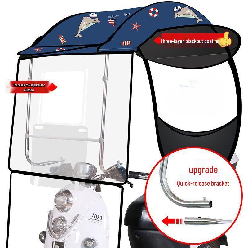 Parasole per Auto Elettrica: Tendalino Gonfiabile, Scudo Paravento Antipioggia, Copertura per Bicicletta e Motocicletta