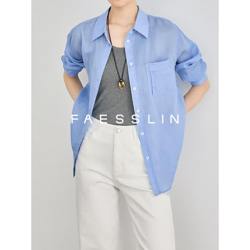 FAESSLIN Cloud-Feel Tencel Blend Long-Sleeve Shirt