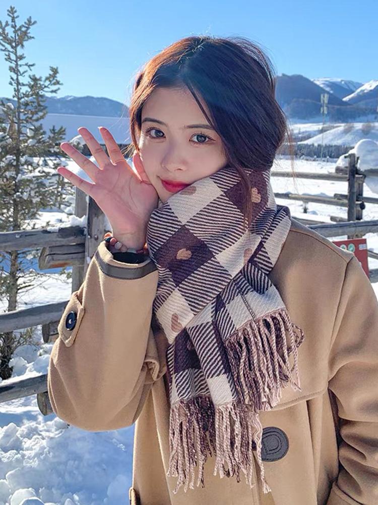 Fashion Winter Plaid Vintage Scarf Women Men Preppy Scarves Warm Pashmina Neckerchief Mujer Female Hijab Bufanda Long Wrap Shawl