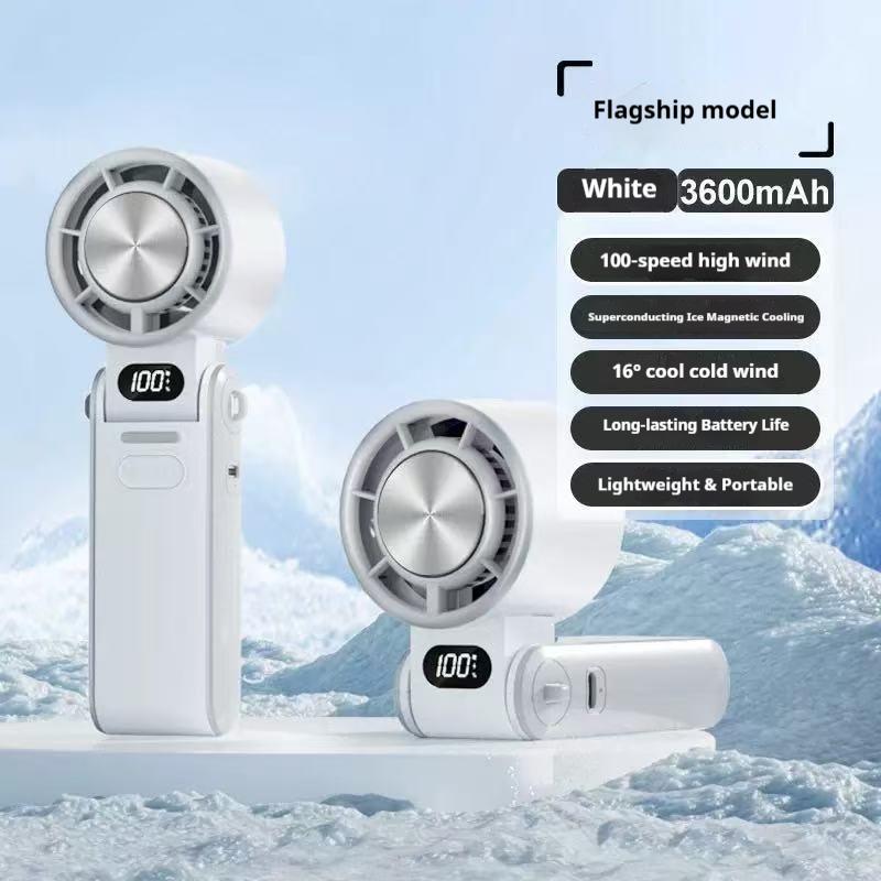 Xiaomi Portable Turbo Handheld Fan 3600mAh Rechargeable 100 Speeds Adjustable Foldable Mini High Speed Cooling Air Fan
