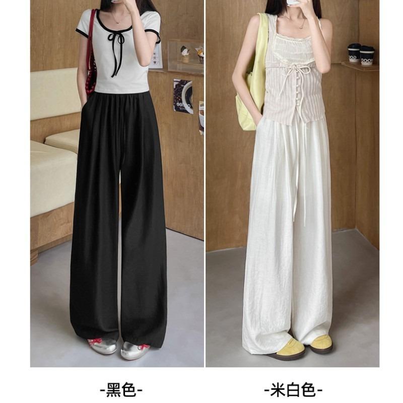 Lyocell cotton and linen wide-leg pants women's summer thin new high-waisted loose Yamamoto casual pants lazy mopping pants