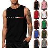 Men's Loose And Casual Trend Letter Pattern Printed Tank Top For Men, Men's Sporty Breathable Sleeveless Top