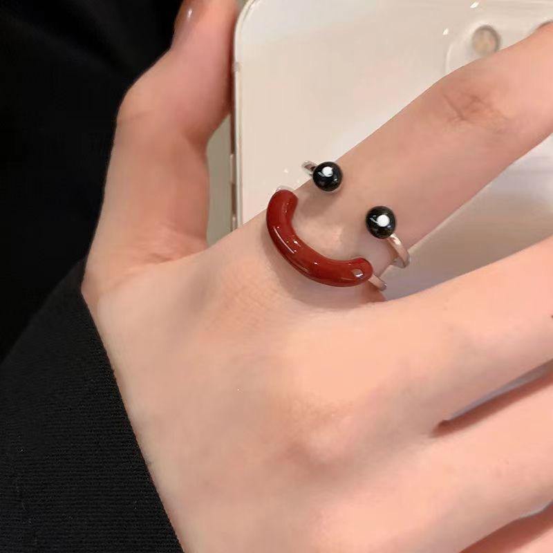 Adorable Ugly-Cute Smiley Face Open Ring for Women – Unique, Fashionable, and Quirky Design for the Index Finger