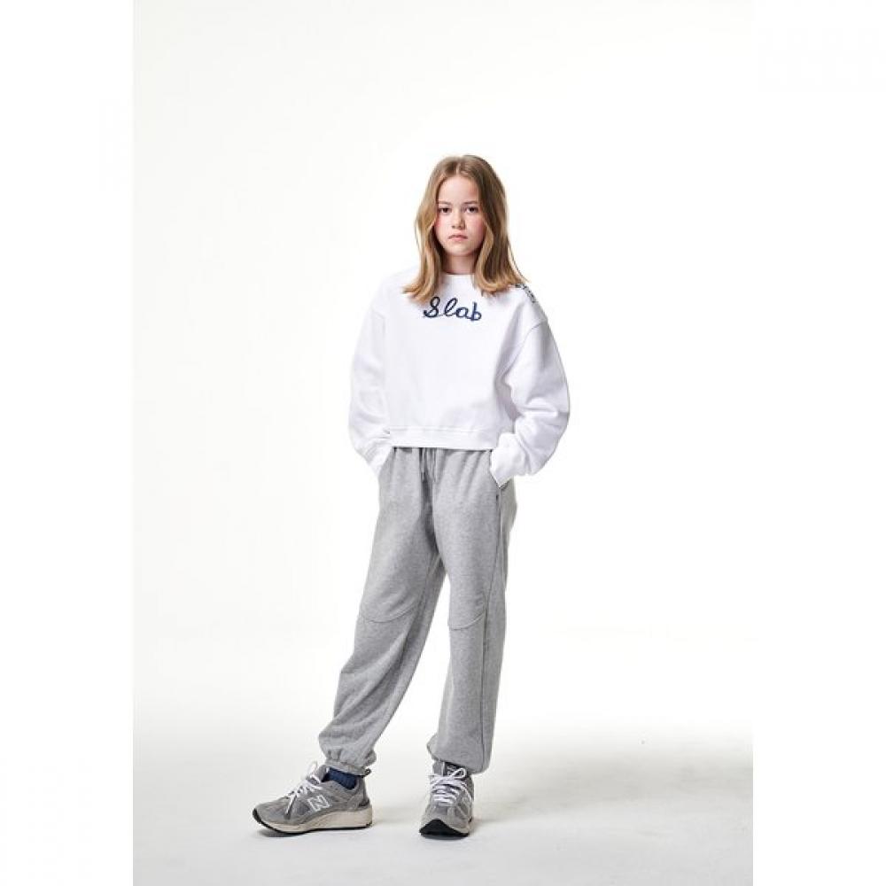 Bluetail Unisex Line Cut White Crop Sweatshirt Aza2ts02wt