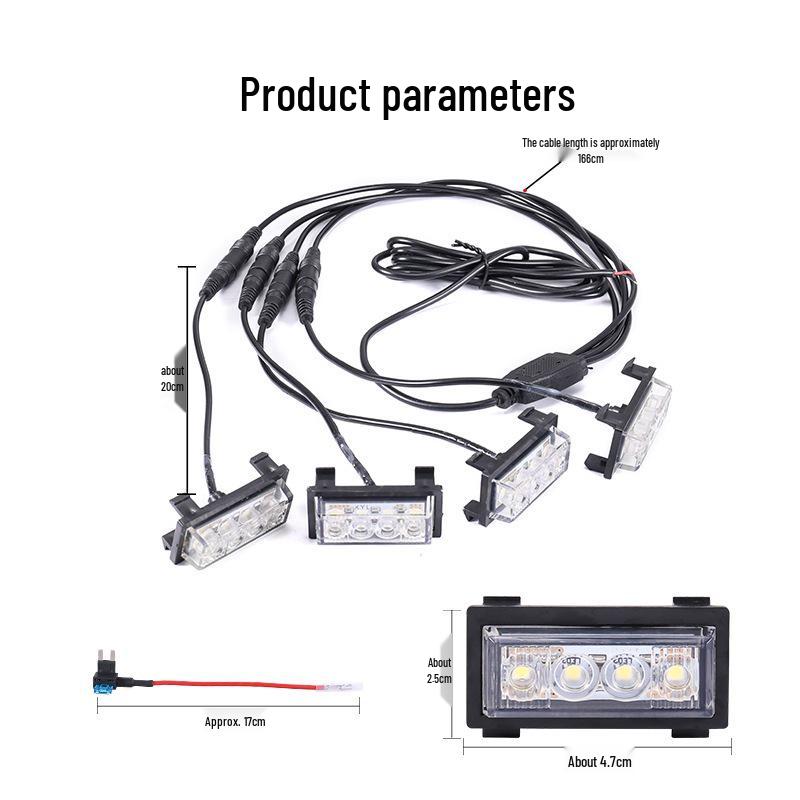 RGB Daytime Running Yellow Grille Light for Jeep Wrangler JL 2018-2023 (App-Compatible)