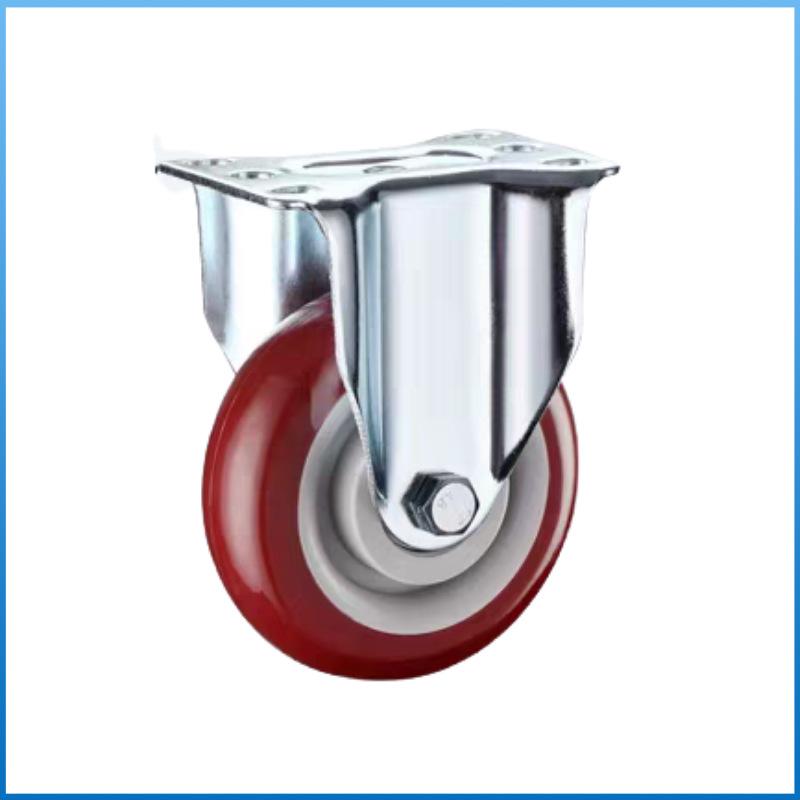 Średnio obciążone kółka skrętne z hamulcem, 3", 4", 5" w kolorze jujube red do przyczep przemysłowych