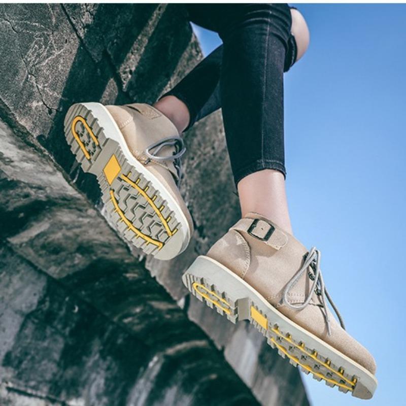 Britské retro módní šněrovací martensky pánské boty kožené krátké boty pracovní boty voděodolné ležérní pánské boty vojenské boty