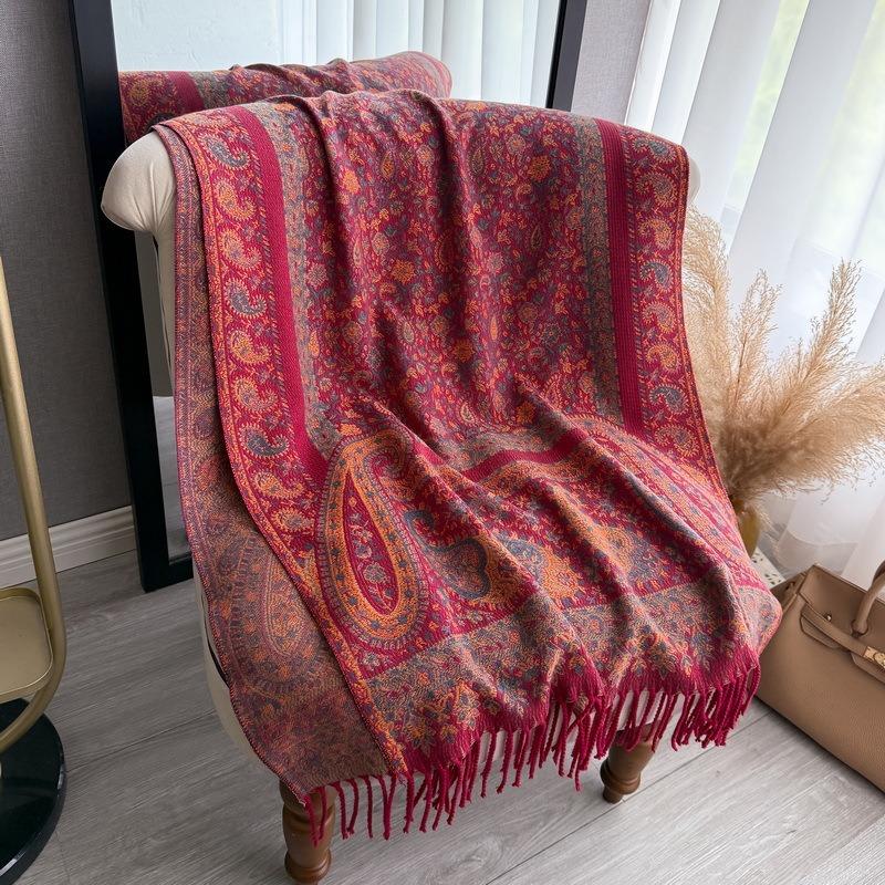 Shawl Paisley Cashew Jacquard Long Fringed Scarf Spring Summer Shawl Scarf Women