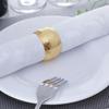 Metal Napkin Ring Golden Silver-color Frosted Hammer Pattern Dinner Napkin Holder Buckle Birthday Wedding Holiday Party Dining Table Decoration