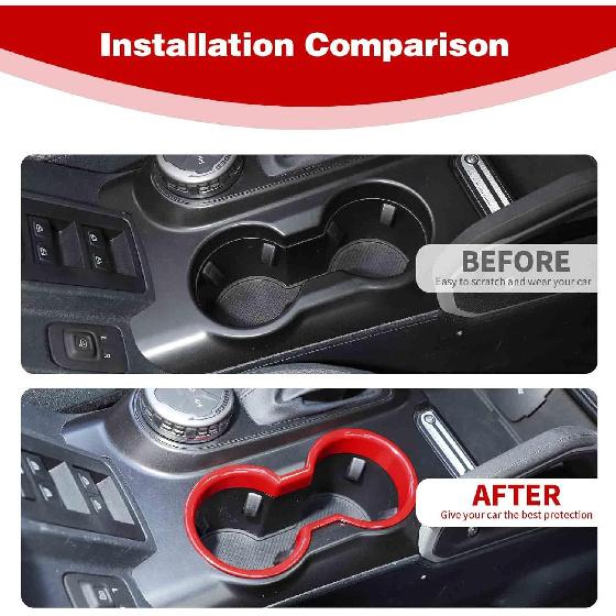 for Bronco Front Cup Holder Trim Cover Red for Ford Bronco 2024 up Red Interior Accessories