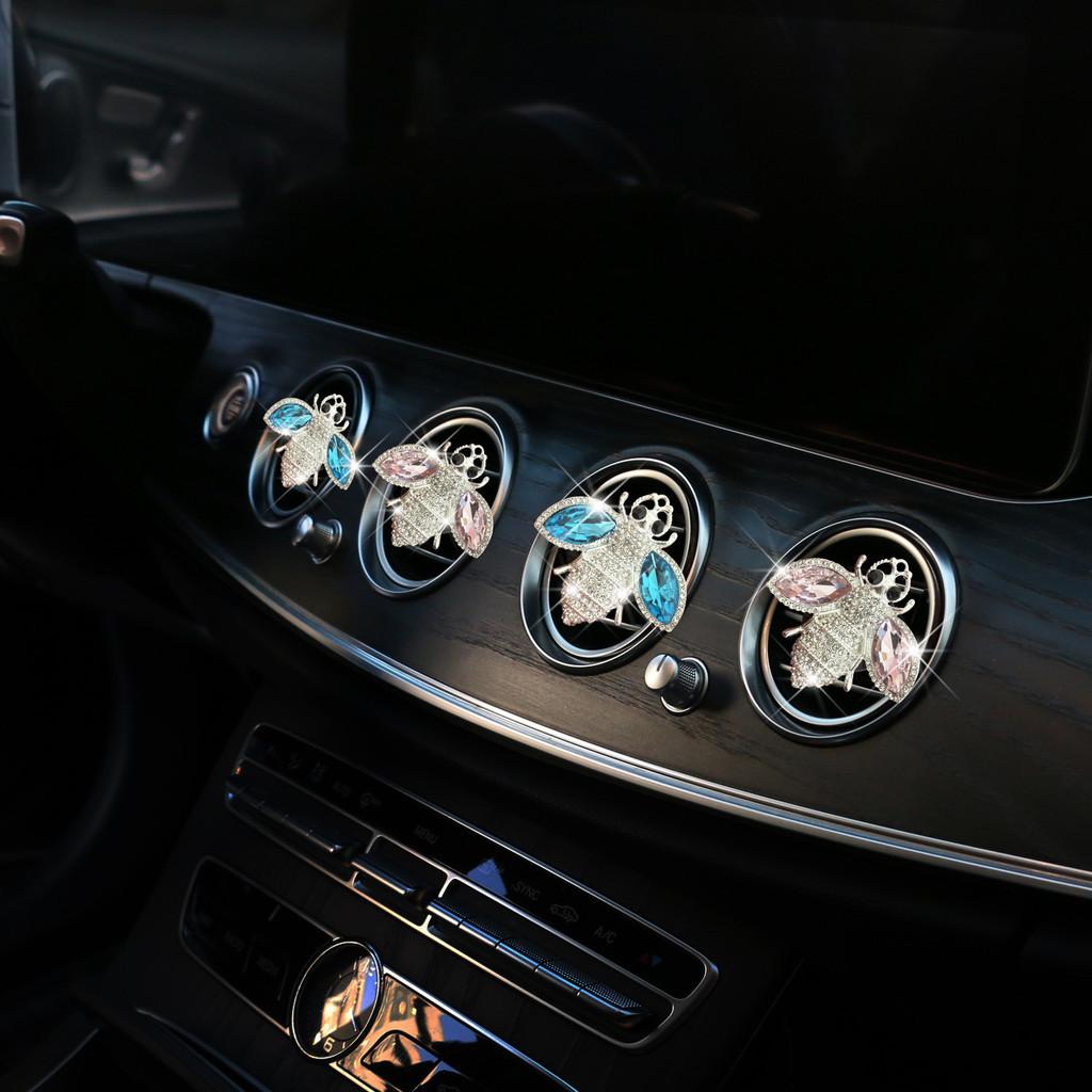 Crystal Bee Unique Car Aromatherapy Clip Air Vent Perfume Holder Set Decorative