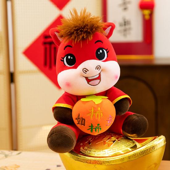 2026 Year of The Horse Stuffed Animal Plush Toy Chinese New Year Zodiac Horse Doll God of Wealth Peace Mascot Doll
