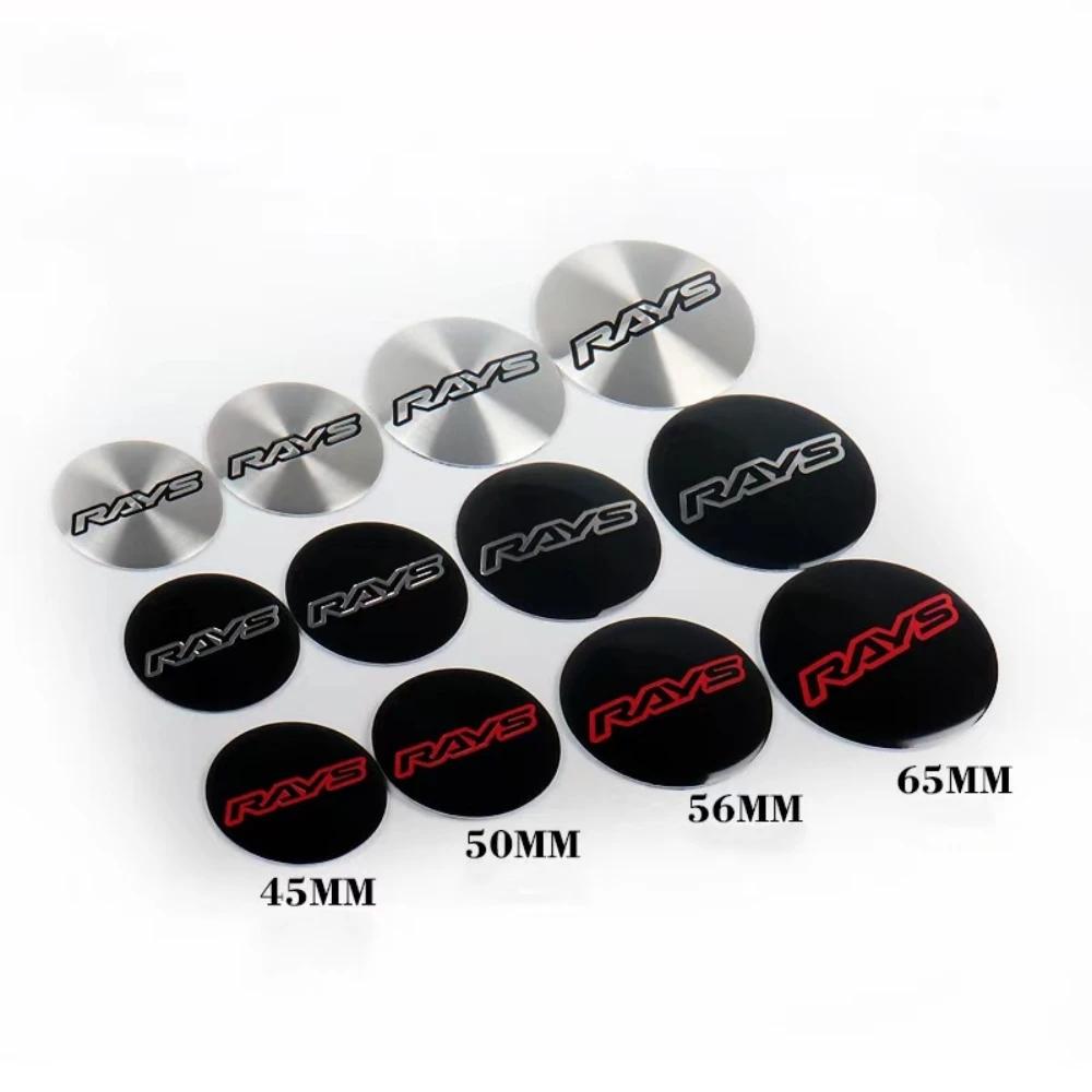 4pcs/Set 45mm 50mm 56mm 65mm RAYS Emblem Logo Stickers Car Wheel Center HubCaps Sticker Car Badge Styling Decoration Accessories