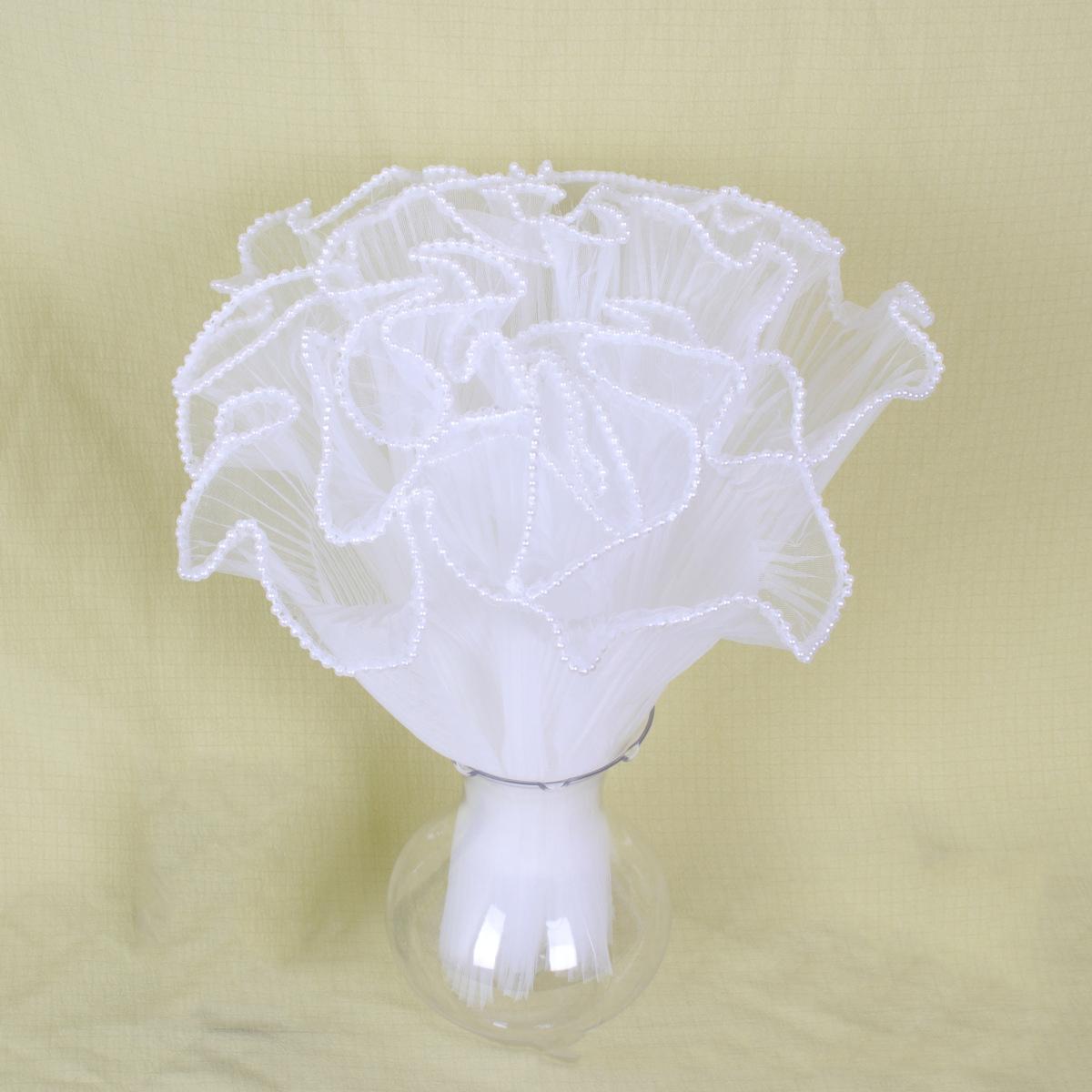 

28 см x 400 см Бумага для упаковки цветов, жемчужная волна, пряжа, кружевная сетка, цветочный букет, подарок на День святого Валентина, упаковочный материал для вечеринок белый