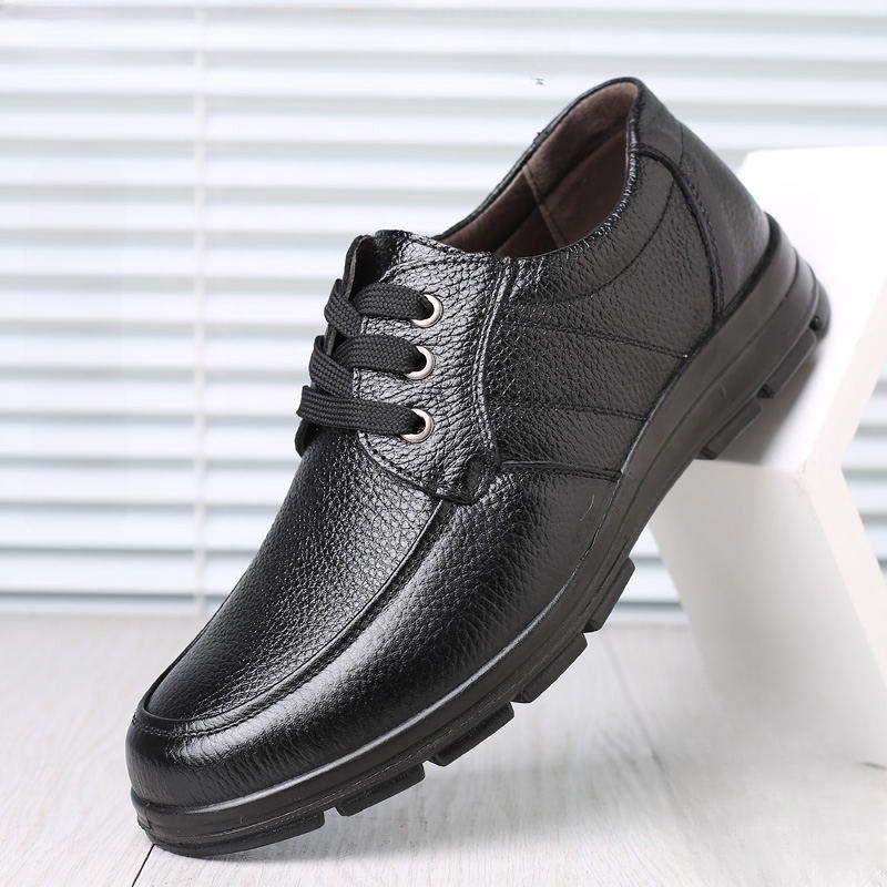 New Durable Leather Shoes For Men Fashion Versatile Waterproof Shoe Casual Anti Slip Loafers New Comfortable Male Work Shoes