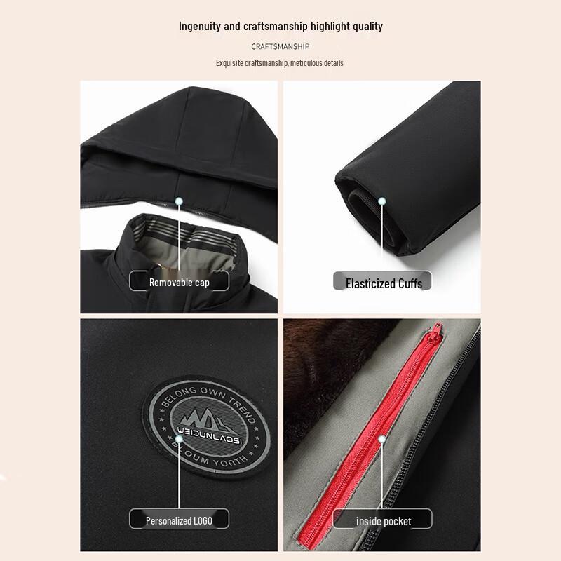 TUCANO Men's Winter Warm Thickened Hooded Padded Jacket