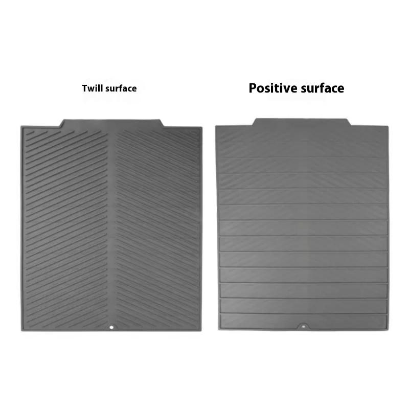 Silicone Drain Pad With Hole Drying Mat Pots Dish Drain Mat For Kitchen Tableware Non-slip Mats Anti-scald Coaster Kitchen