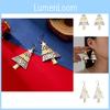 Trendy Alloy Long Christmas Tree Earrings Featuring Vibrant Geometric Star Shapes For Celebrations