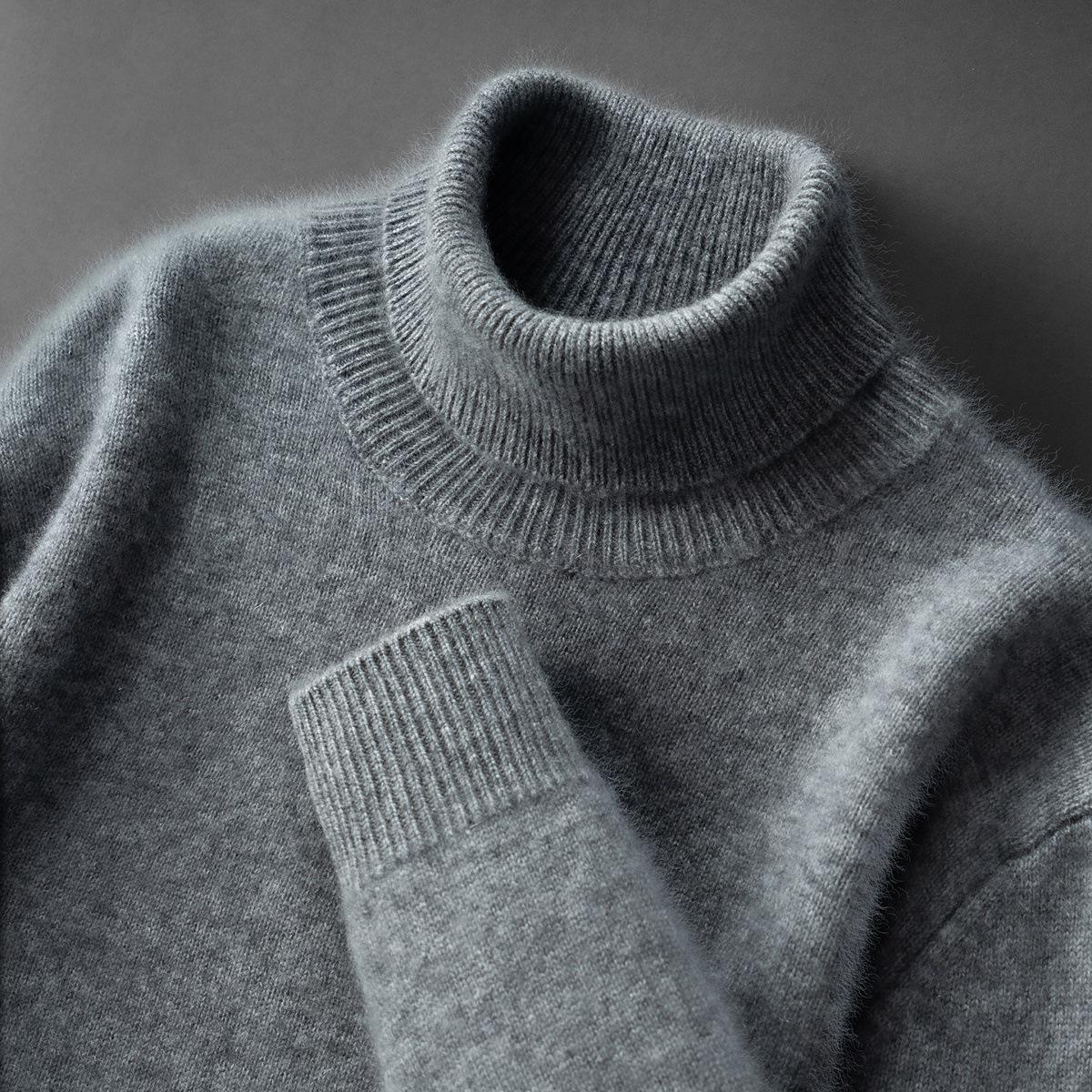 

Мужской толстый кашемировый свитер с высоким воротом 2025 - Повседневный пуловер с длинным рукавом M