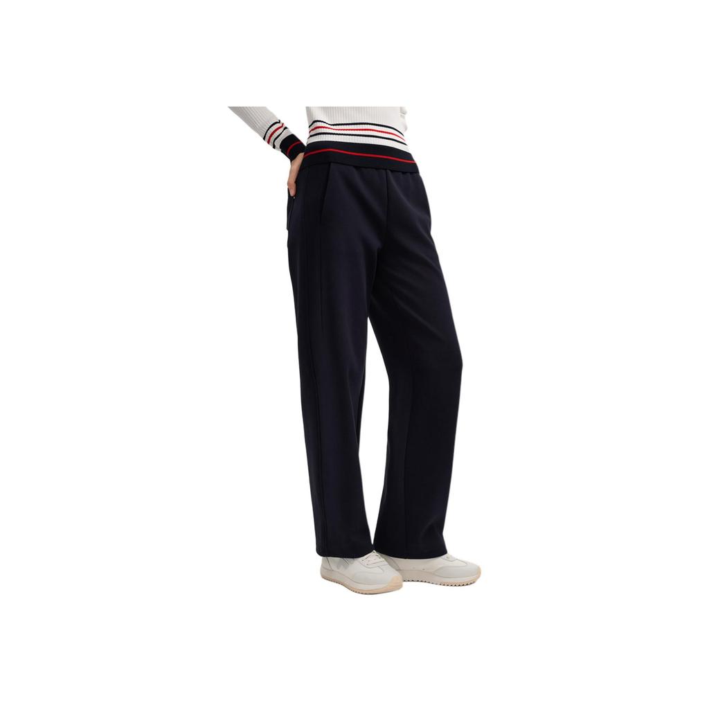 FILA Heritage Classic Versatile Elastic Comfortable Knitted Straight Loose Casual Pants Women bottoms Legendary-Blue F11W548604FNV