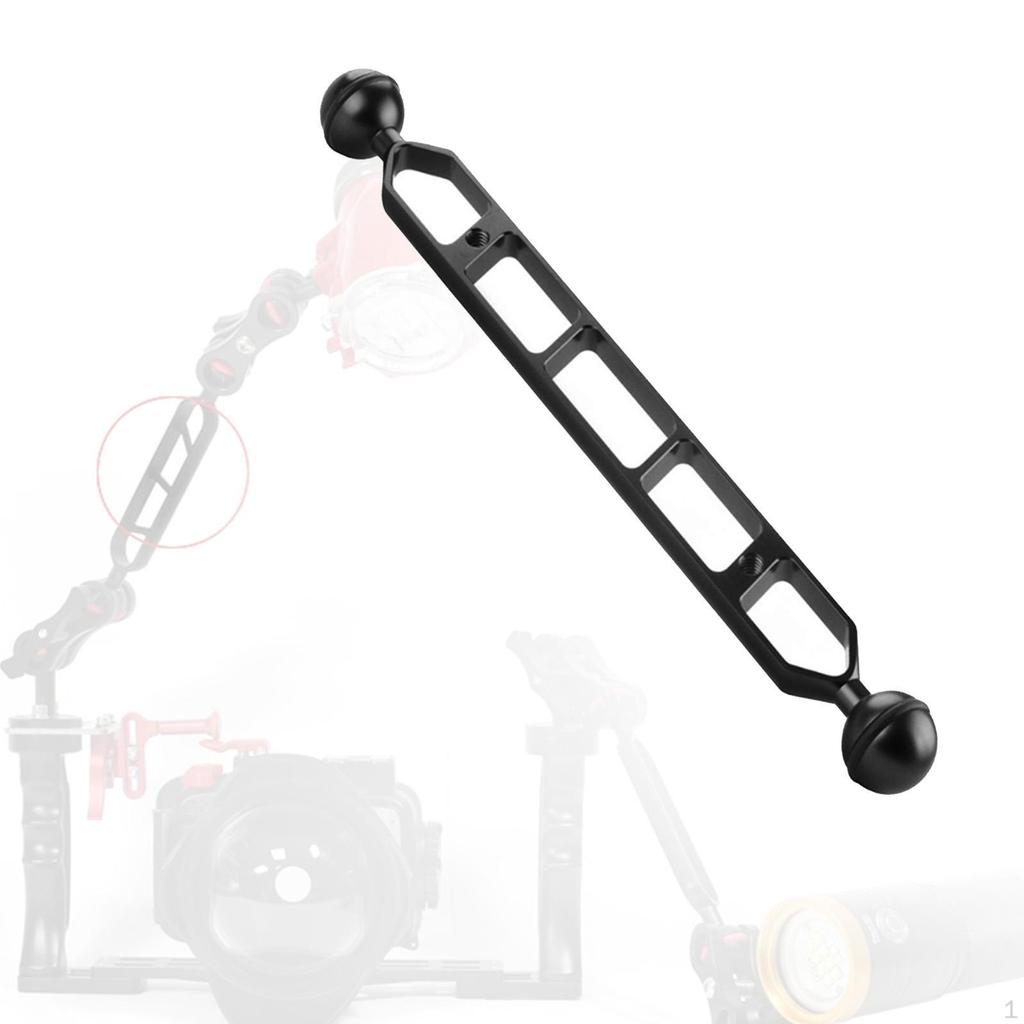 Aluminum Alloy Underwater Extension Arm 11in Clamp Diving Tray Double Ball Connector for