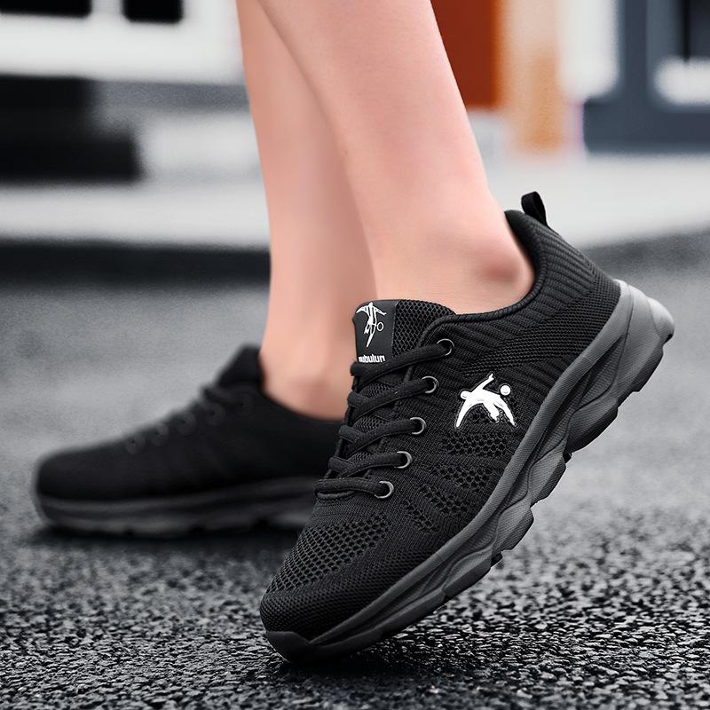 White shoes running shoes shock-absorbing soft-soled aerobic running shoes mesh breathable sneakers lightweight casual sneakers