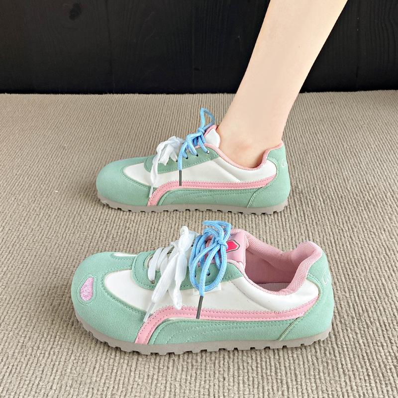 Student female flat bottom casual spring new ugly cute big head shoes bread shoes soft sole versatile board shoes