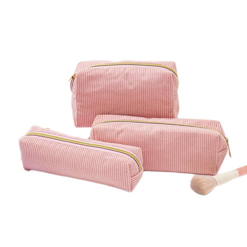 Minimalistisches Cord-Etui & Make-up-Tasche im koreanischen Stil - Große Kapazität, niedliches Design.