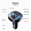 Bluetooth Car MP3 Player with Lossless Sound, Fast Charging, FM Transmitter, and HD Dual Display.