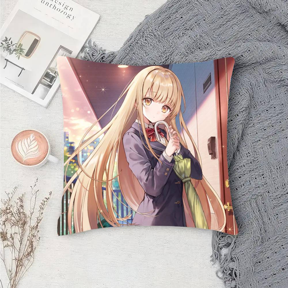 Ангел из соседнего дома балует меня до неприличия Чехол для подушки Аниме Наволочка для дивана Декор комнаты Дома 30cm x 30cm