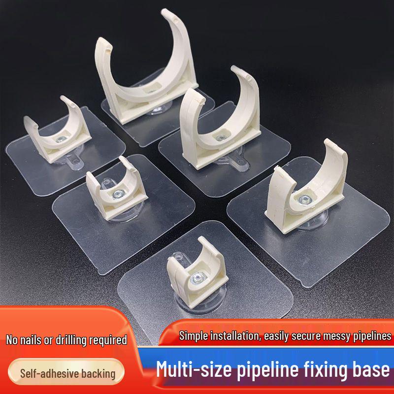 Adhesive U-Shaped Wall Clip for Pipes: Punch-Free Fixing for Water, PVC, Gas, and Drain Pipes