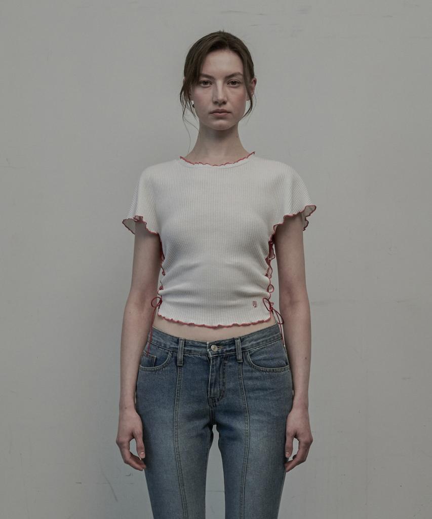 Mausolleum Faye Waffle T-Shirt - White