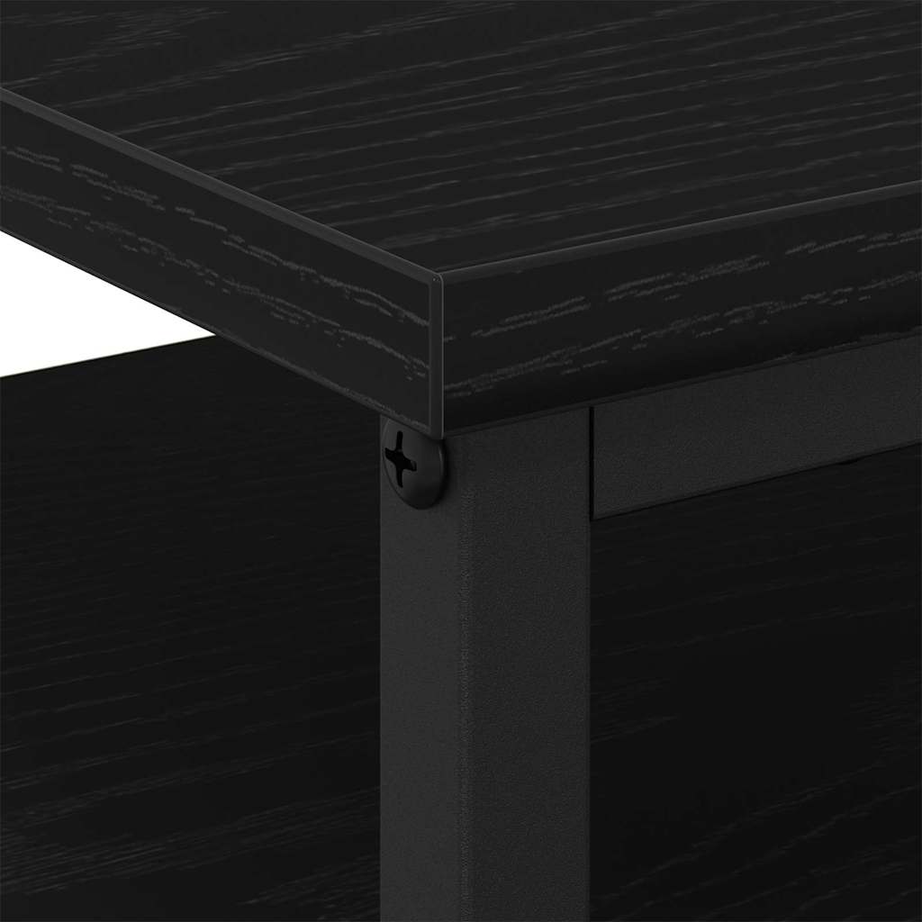 Nightstand Black Oak Effect 34 x 35.5 x 50 cm Engineered Wood