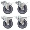 VidaXL 4 Pcs Swivel Castors with Bolt Hole and Double Brake 75mm