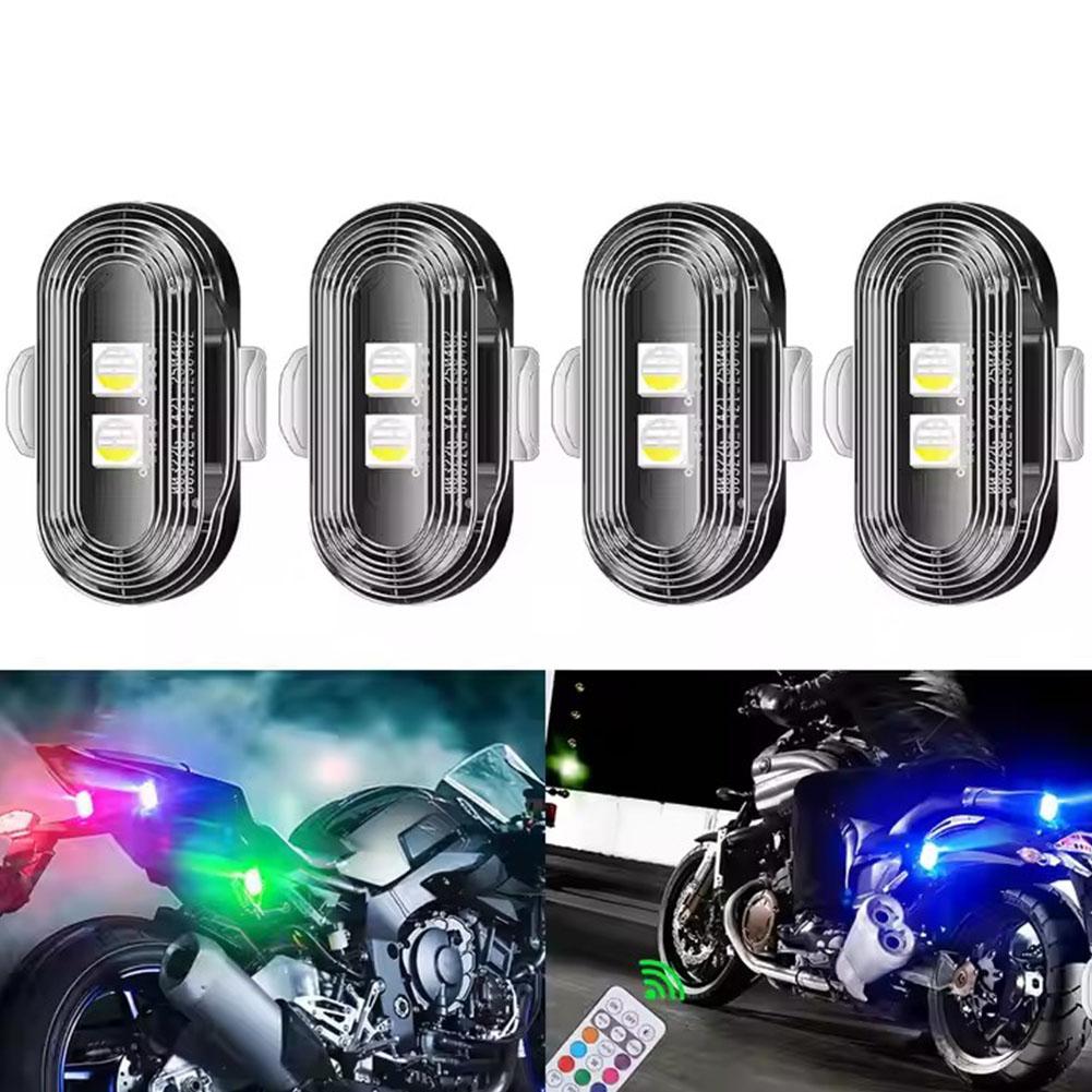 Motorcycle Flashing Lights Warning Light Anti-collision Drone Remote Colorful Navigation Light Wireless Car Control Strobe I3W7