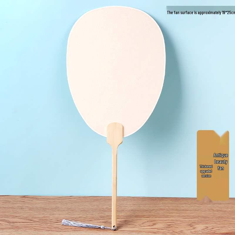 Double-Sided Thickened Xuan Paper Round Fan for Watercolor, Calligraphy, and Handwriting - Ancient Style Intangible Cultural Heritage Palace Fan.