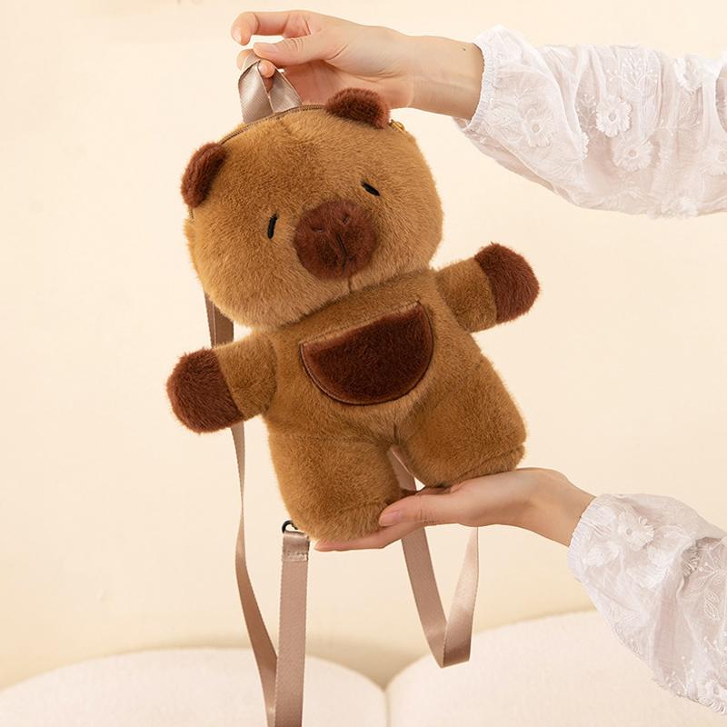 

Каваи Новая Плюшевая Сумка-Рюкзак Капибара для Женщин Универсальная Мультяшная Смешная Сумка Капибала Большая Вместимость Сумка-Тоут Детский Подарок