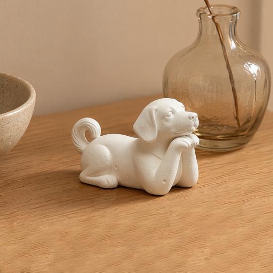 3D Printed Dog Figurine Cute Puppy Figures Small Animal Figurines Realistic Detailed Puppy